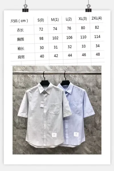 Thom Browne Short-Sleeve Oxford Shirt Light Blue - 2
