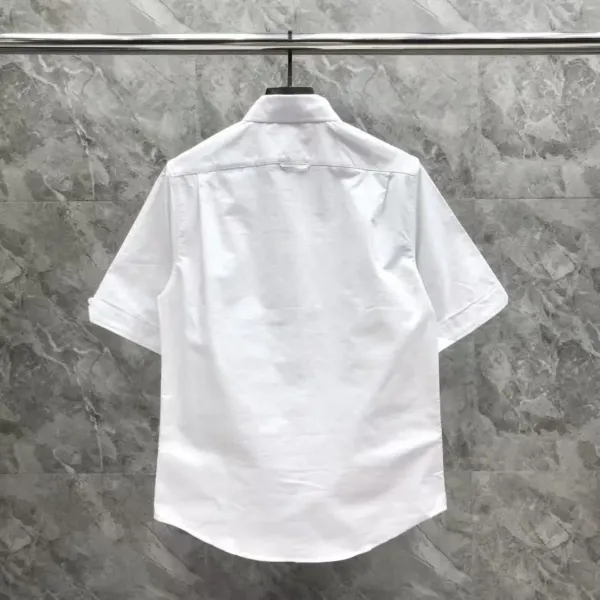 Thom Browne Short-Sleeve Oxford Shirt Light Blue - 25