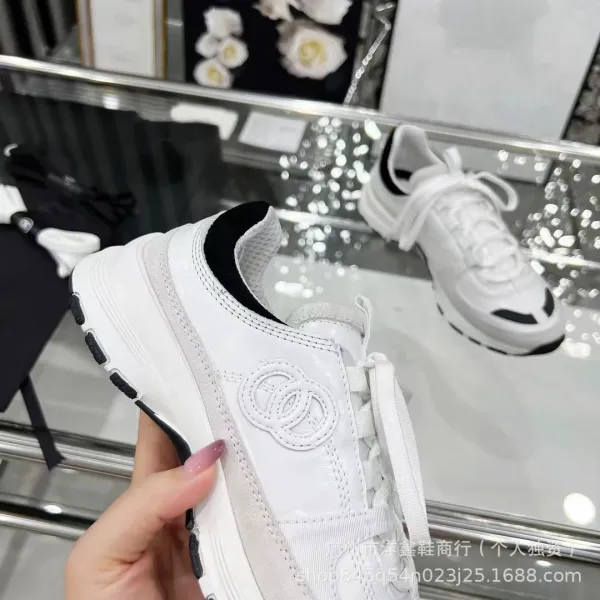 Chanel CC Logo Chunky Sneakers Gold Pink Beige Multicolor Sneakers - 34