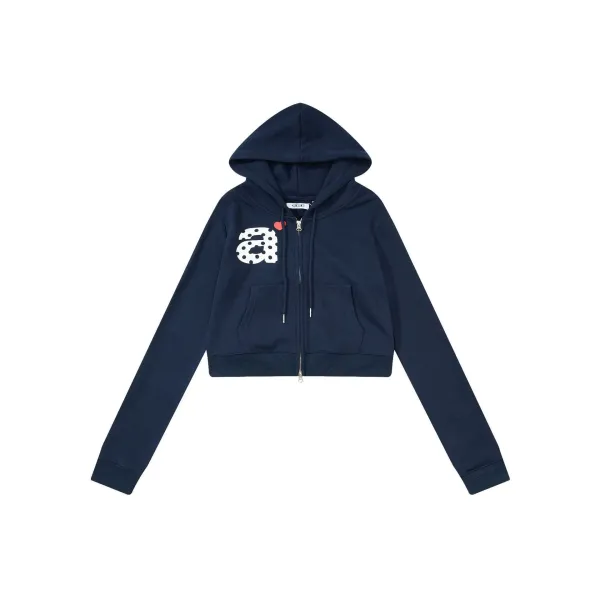 Comme des Garçons Play Polka Dot Heart Hoodie Navy - 7