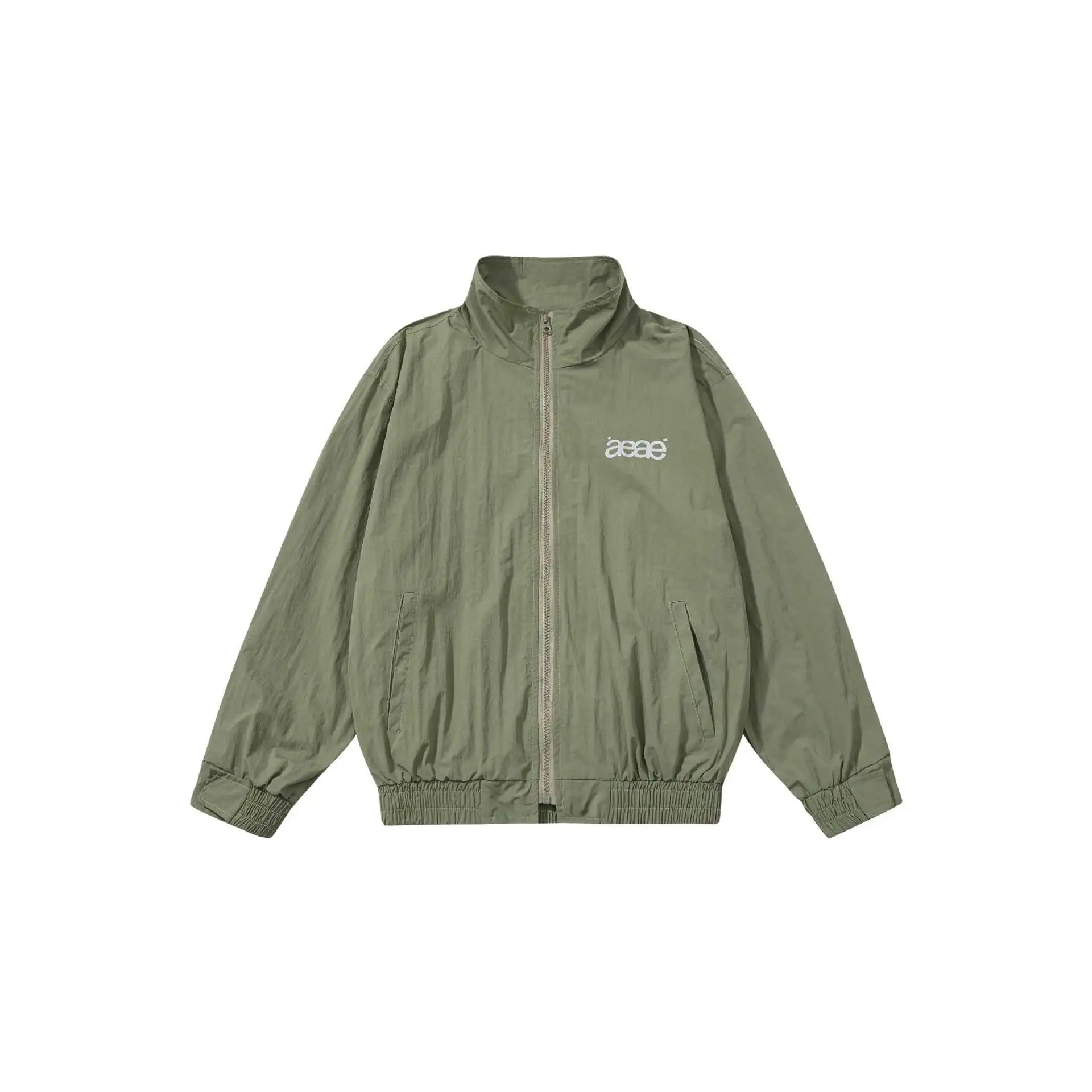 aeae Windbreaker Jacket Army Green Outerwear - 7