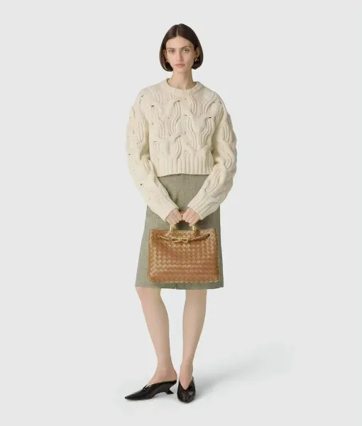 Bottega Veneta Cassette Mini Woven Tan Leather Handbag - 5