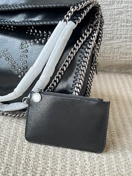 Stella McCartney Falabella Star Studded Black Chain Shoulder Bag - 6