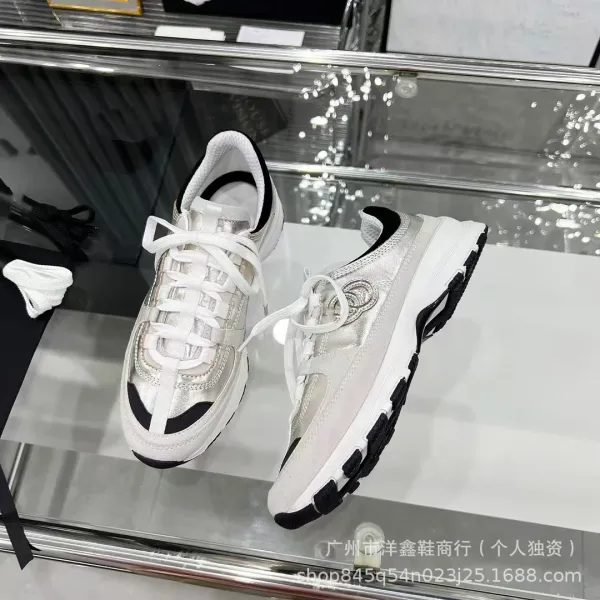 Chanel CC Logo Chunky Sneakers Gold Pink Beige Multicolor Sneakers - 9
