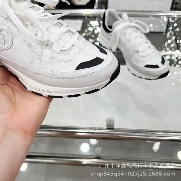 Chanel CC Logo Chunky Sneakers Gold Pink Beige Multicolor Sneakers - 33