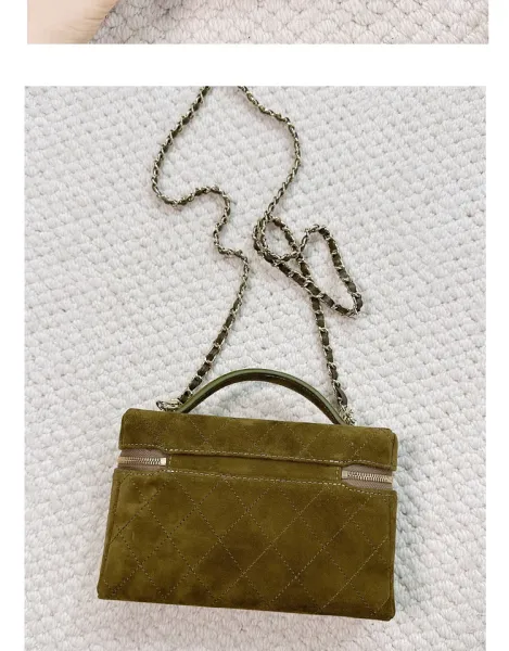 Chanel Mini Vanity Case Black Velvet Chain Bag - 24