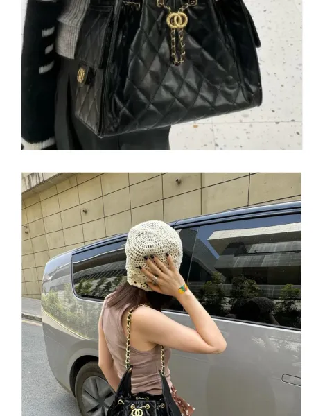 Chanel 22 Bag Black Quilted Leather Chain Shoulder Bag - 10