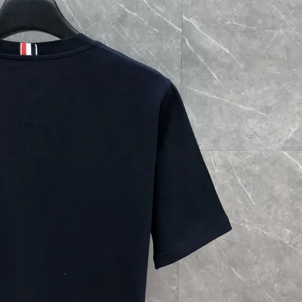 Thom Browne Turtle and Star Embroidered Navy T-Shirt - 15
