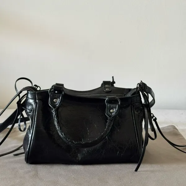 Balenciaga Mini City Bag Pink Crinkled Leather Shoulder Bag - 6