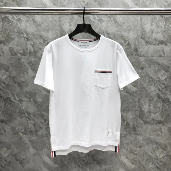 Thom Browne Classic Four-Bar Stripe Pocket T-Shirt Black - 20