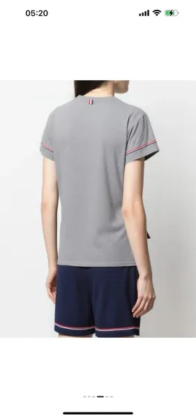 Thom Browne Classic Four-Bar Stripe Navy T-Shirt - 4