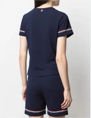 Thom Browne Classic Four-Bar Stripe Navy T-Shirt - 6