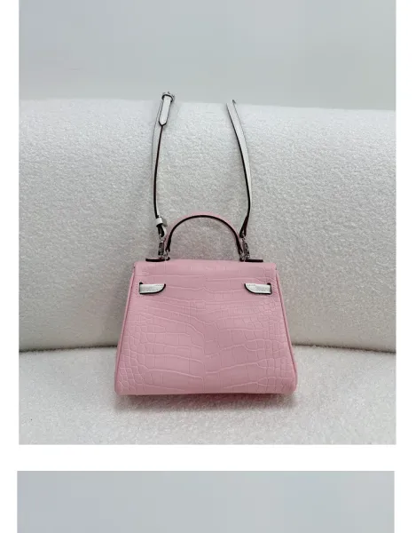 Hermès Mini Kelly Pochette Crocodile Black Handbag - 25