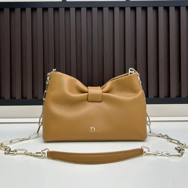 Dior Bow Bag Burgundy Chain Shoulder Bag - 4