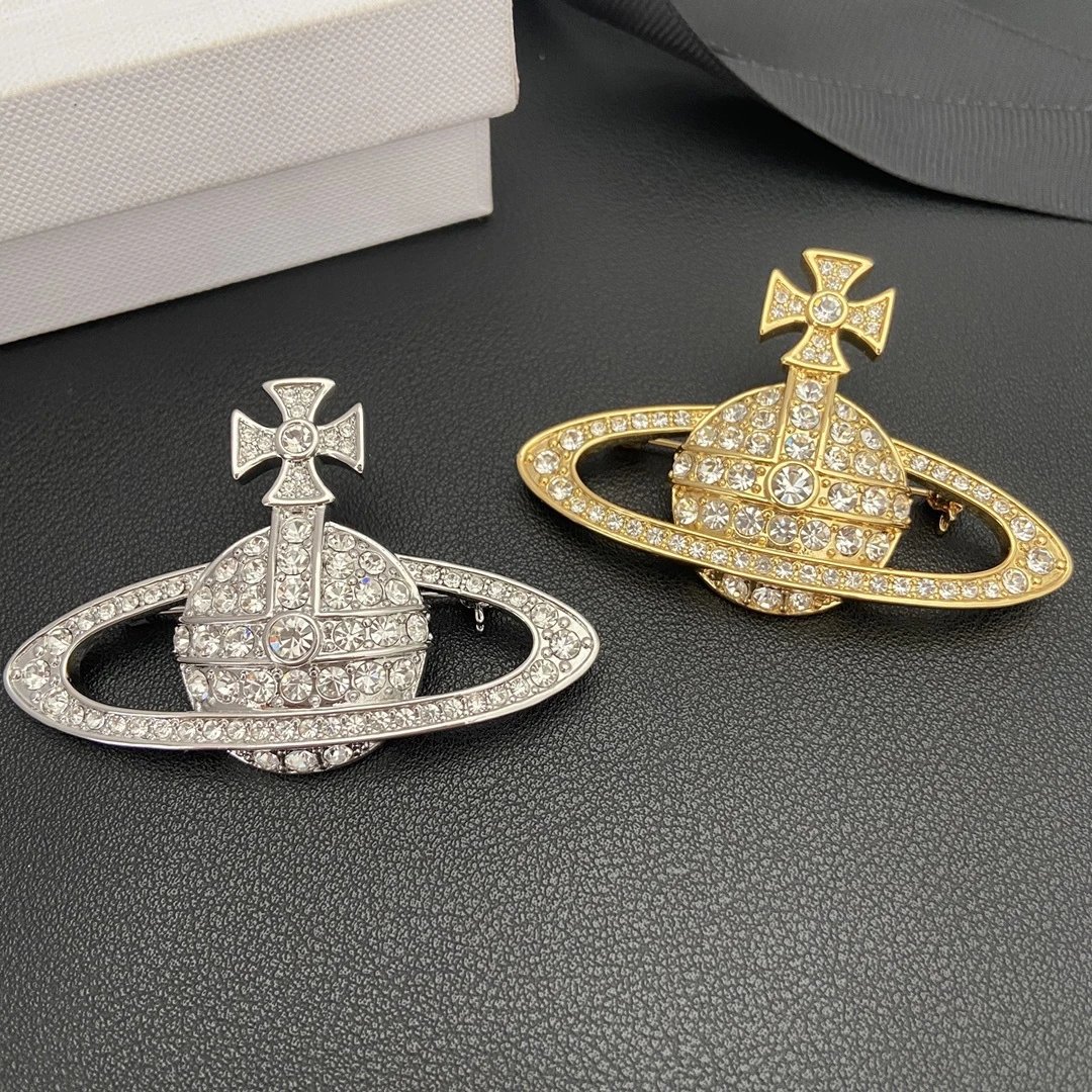 Vivienne Westwood Orb Brooch Silver - 3