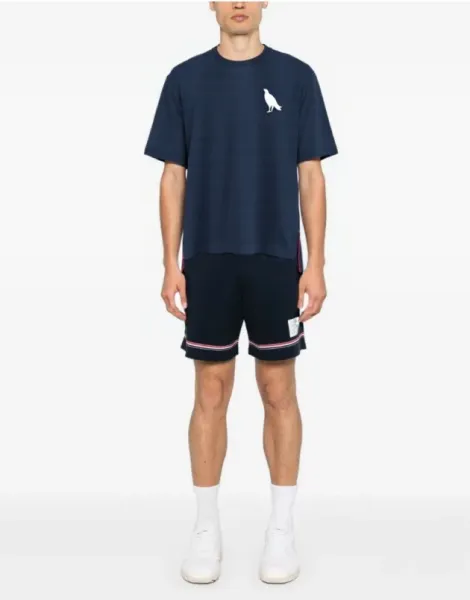 Thom Browne Raven Logo White T-Shirt - 4