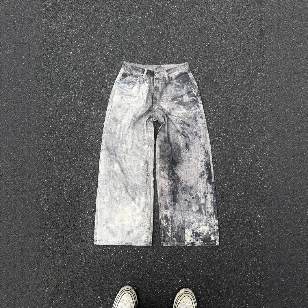 Unbranded Jeans Wide-Leg Chain Graphic image 3