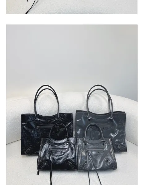 Balenciaga Mini City Bag Black Crinkled Leather Handbag - 13