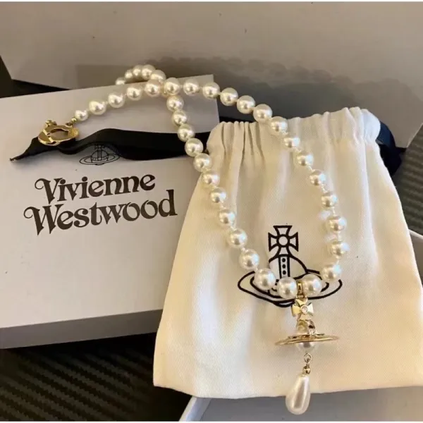 Vivienne Westwood Orb Pearl Necklace Gold/Silver - 2