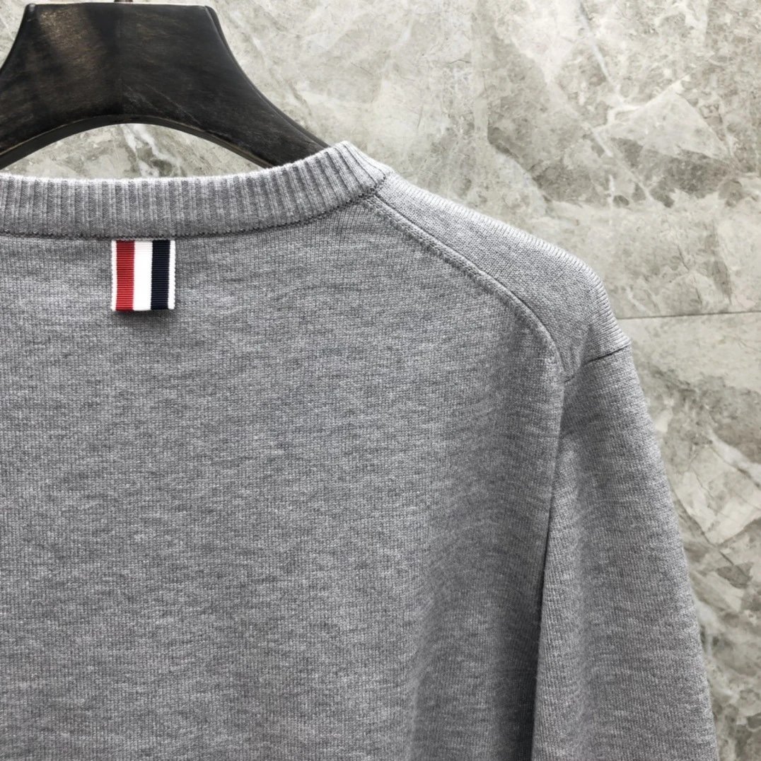 Thom Browne 4-Bar Stripe Crewneck Sweater Beige - 16