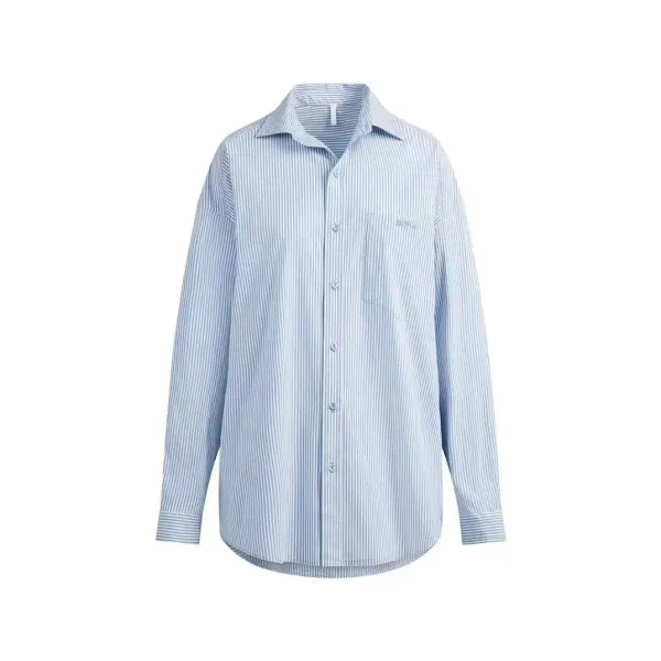 Off-White Striped Oversized Shirt Blue - 13