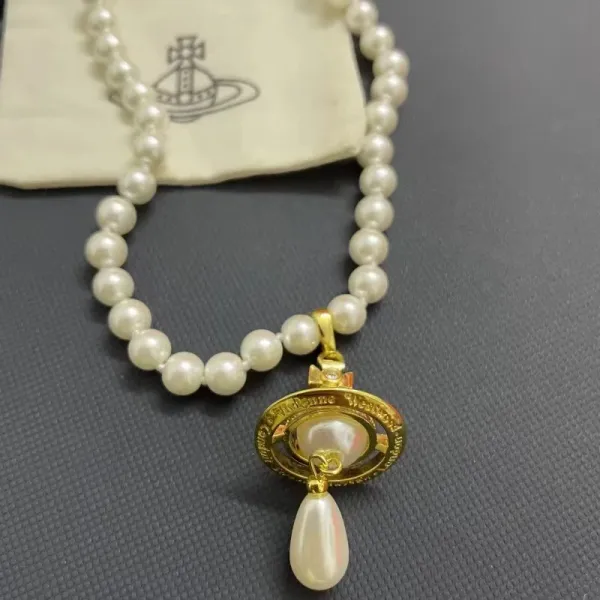 Vivienne Westwood Orb Pearl Necklace Gold/Silver - 5