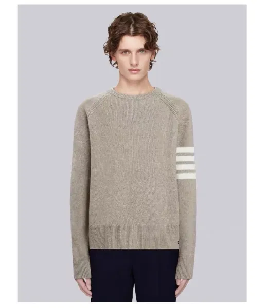 Thom Browne 4-Bar Stripe Crewneck Sweater Gray - 8