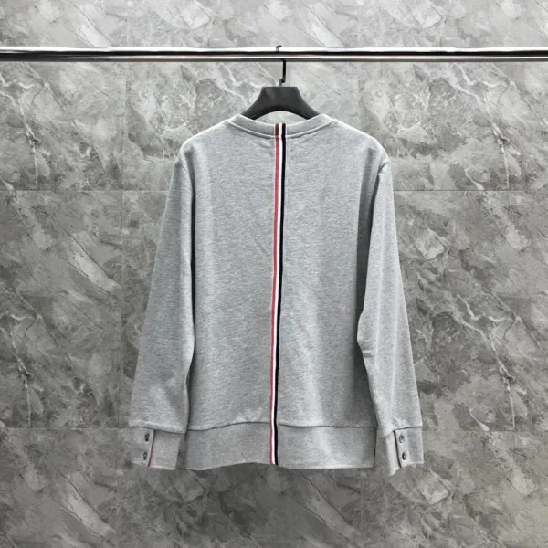 Thom Browne Classic Four-Bar Stripe Gray Sweatshirt - 7
