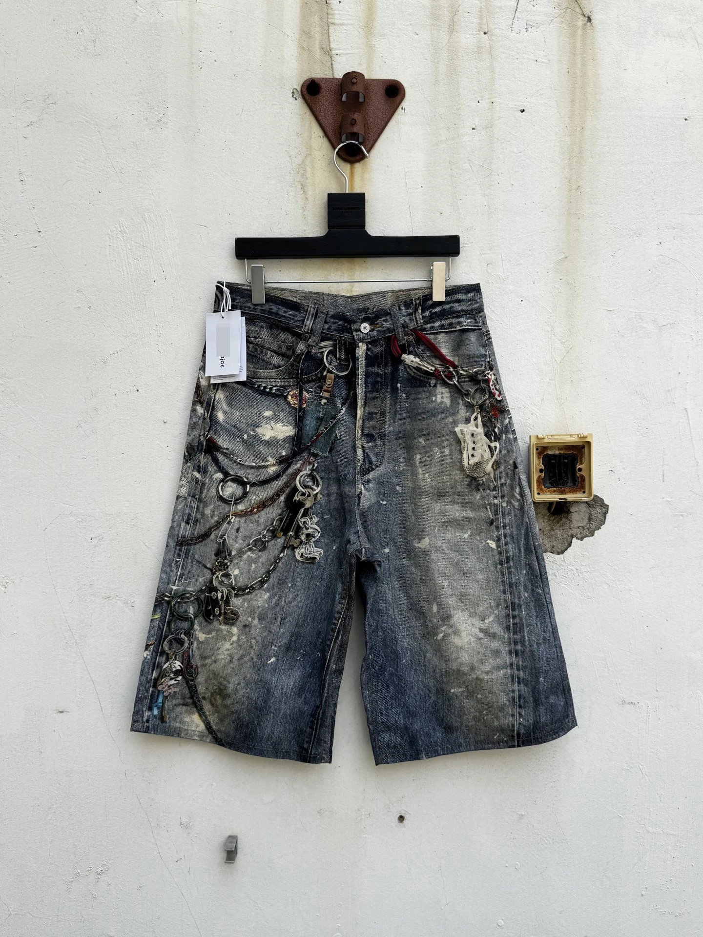 Unbranded Jeans Wide-Leg Chain Graphic — AC0038 3D Printed Trompe-l'œil Floral Shorts 1981M