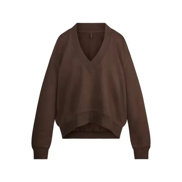 Off-White V-Neck Cropped Sweatshirt Black - 13