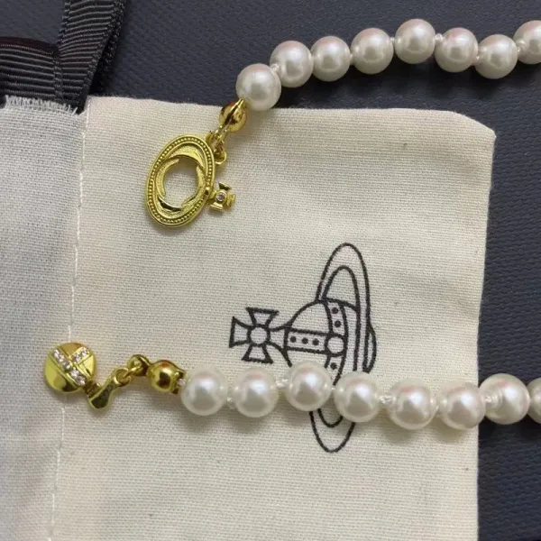Vivienne Westwood Orb Pearl Necklace Gold/Silver - 4