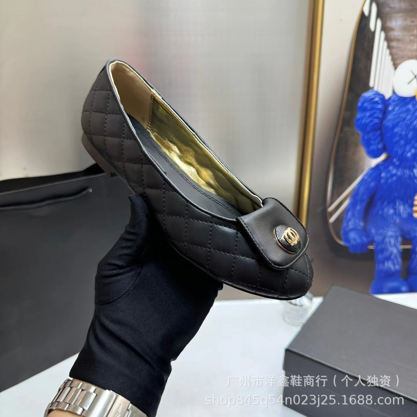 Chanel Quilted Loafers Black Leather Shoes - 17