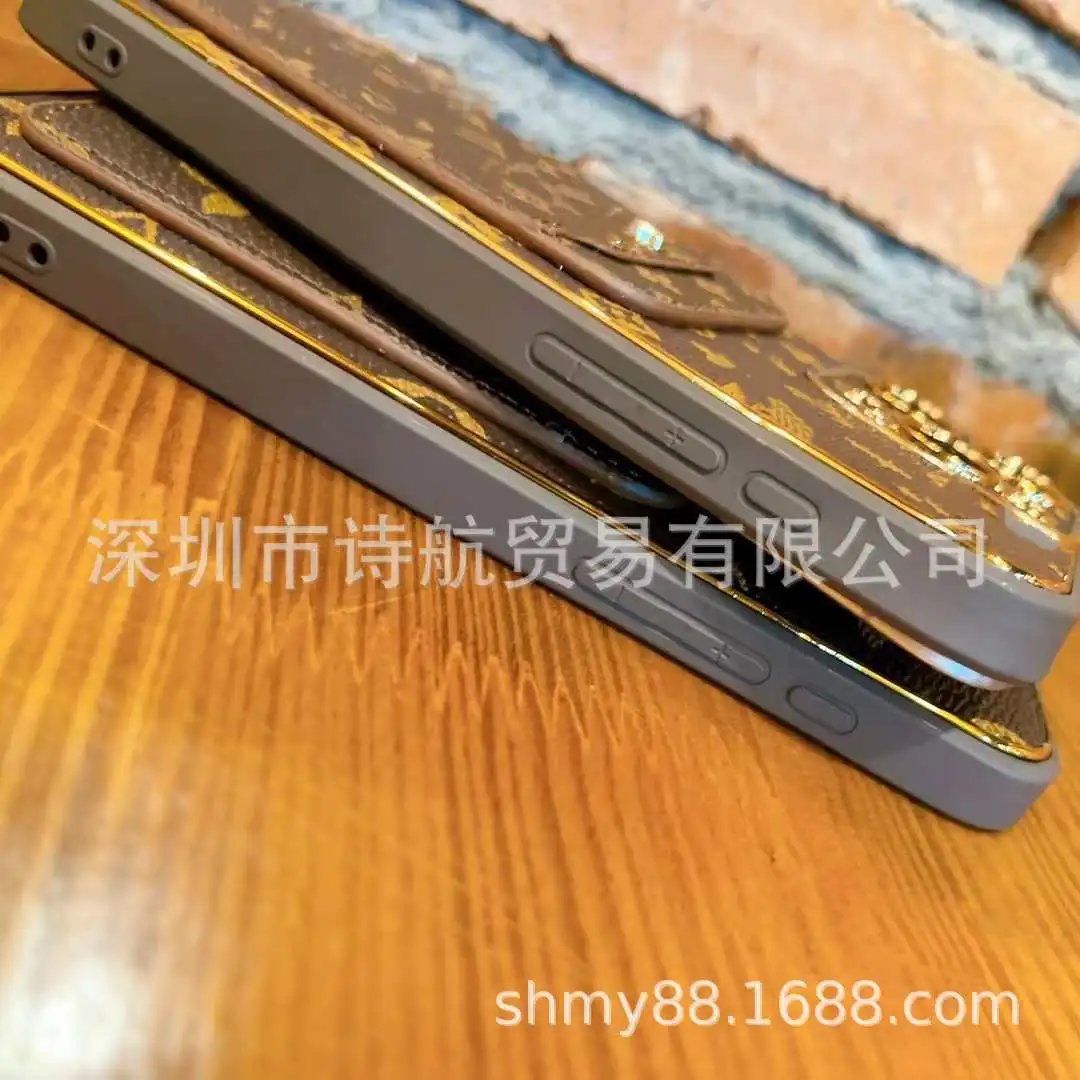 Louis Vuitton Monogram Phone Case with Card Holder Brown Gold - 6
