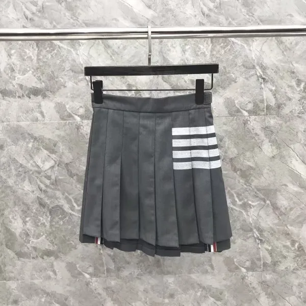 Thom Browne Pleated Tennis Skirt Pink Grid - 9