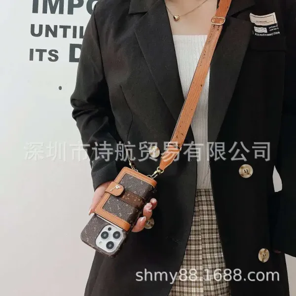 Louis Vuitton Monogram Empreinte Phone Case with Card Holder and Strap Black Phone-Accessories - 8