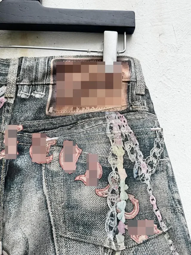 Unbranded Jeans Wide-Leg Chain Graphic product detail image 26