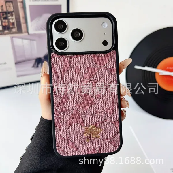 Coach Signature Pink Floral Phone Case - 7