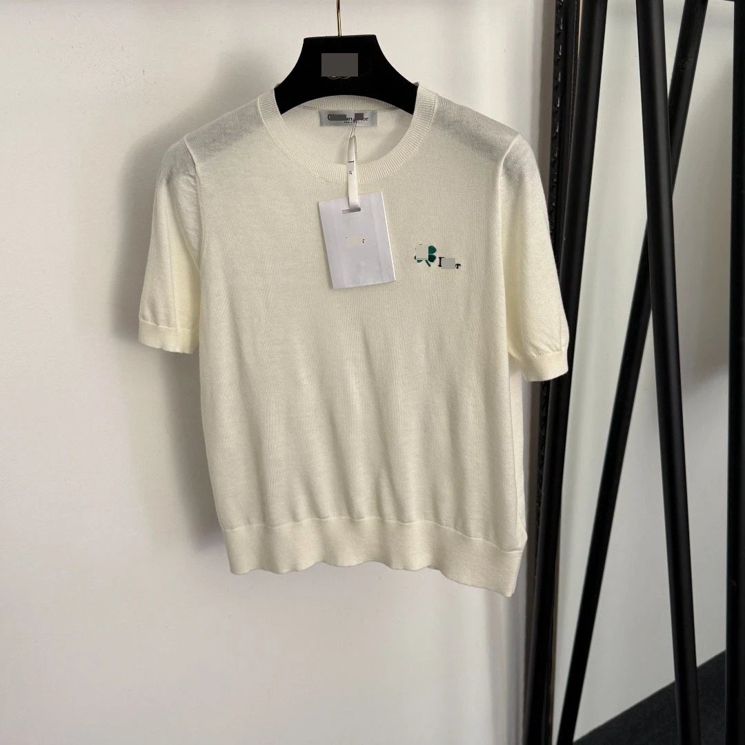 Dior Men's Black Knit T-Shirt with Clover Logo - 6