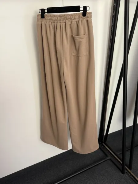 Design Cropped Half-Zip Sweater and Wide-Leg Sweatpants Set Beige - 9