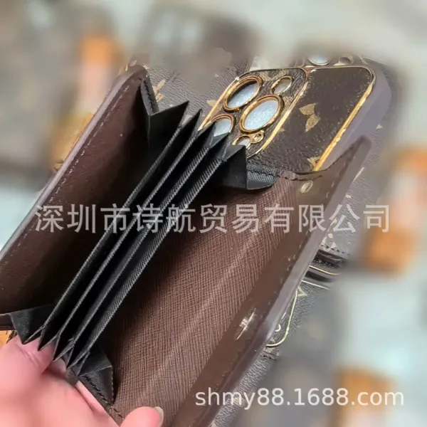 Louis Vuitton Monogram Phone Case with Card Holder Black - 3