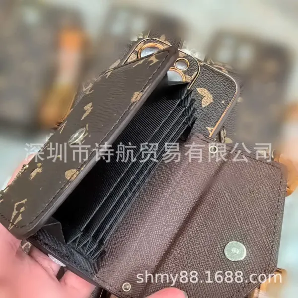 Louis Vuitton Monogram Phone Case with Card Holder Black - 2