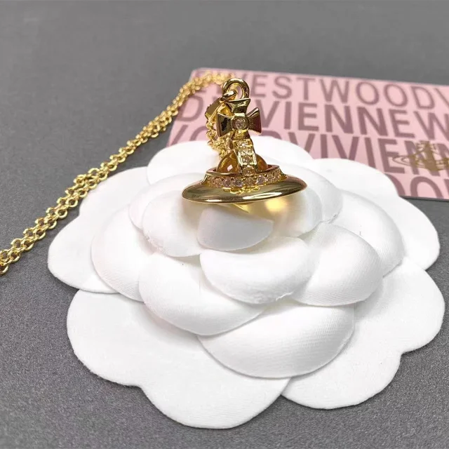 Unbranded Jewelry Saturn Orb Pendant Necklace with Cross Detail product detail image 5