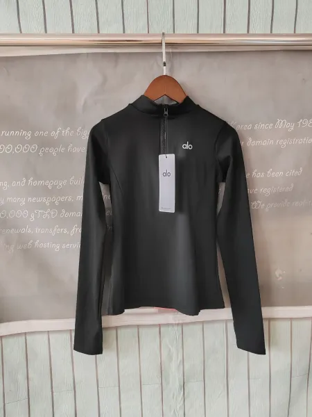Alo Yoga Half-Zip Performance Top Black Base-Layer - 4