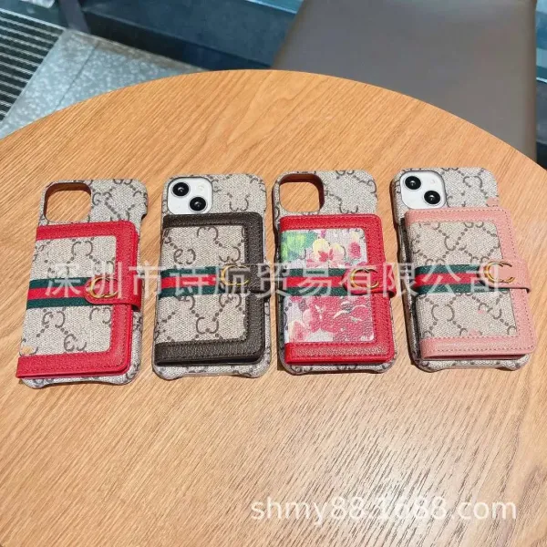 Gucci GG Marmont Floral Phone Case with Card Holder Red - 2