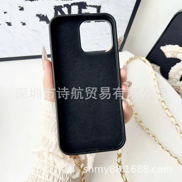 Chanel-Inspired Quilted Chain Phone Case White Phone-Case - 9