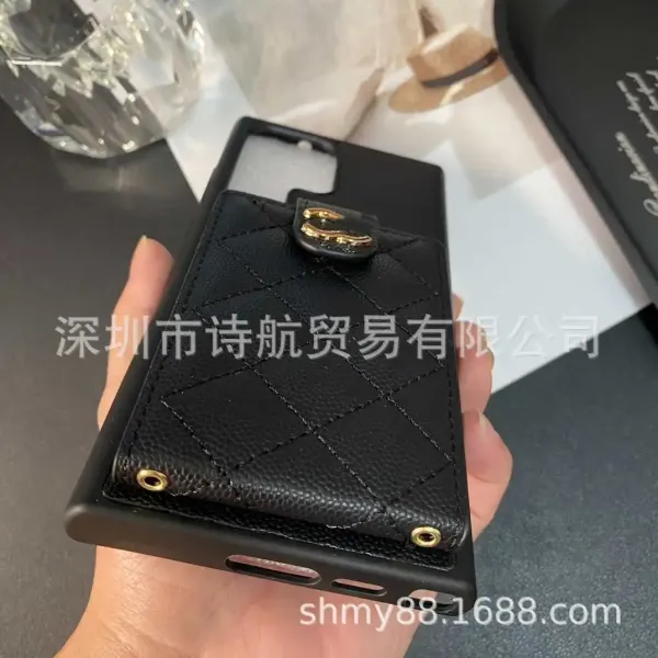 YSL Saint Laurent Monogram Quilted Phone Case Black Phone-Case - 4