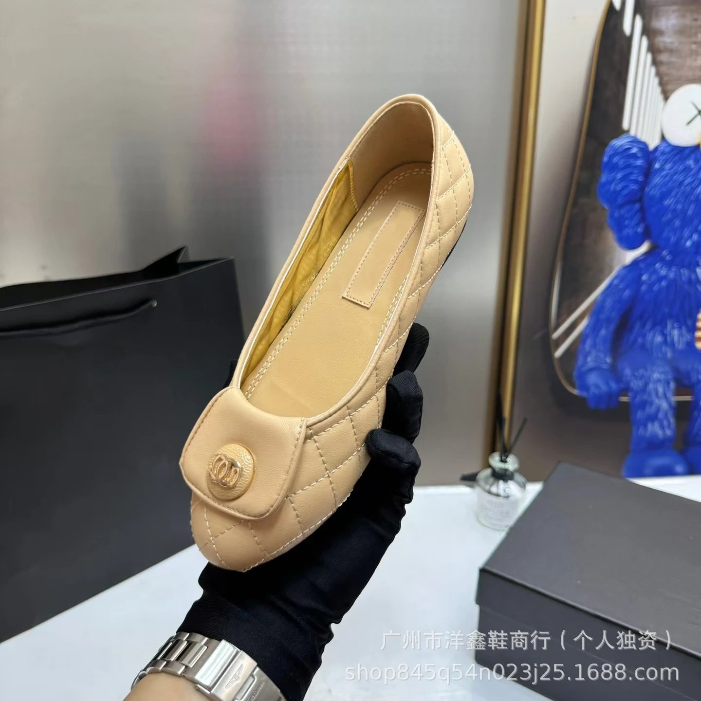 Chanel Quilted Loafers Black Leather Shoes - 24
