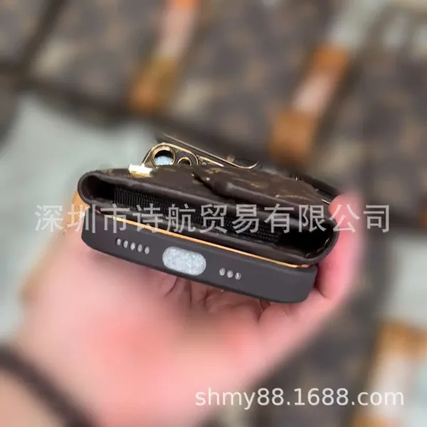 Louis Vuitton Monogram Phone Case with Card Holder Black - 5