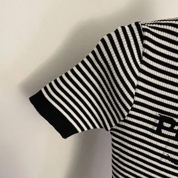 Prada Striped Knit Vest-Top Black and White - 14