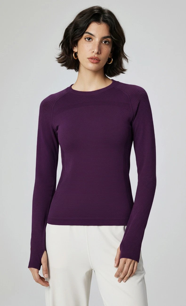 Creora Steamed Coffee Ribbed Base-Layer Top - 17